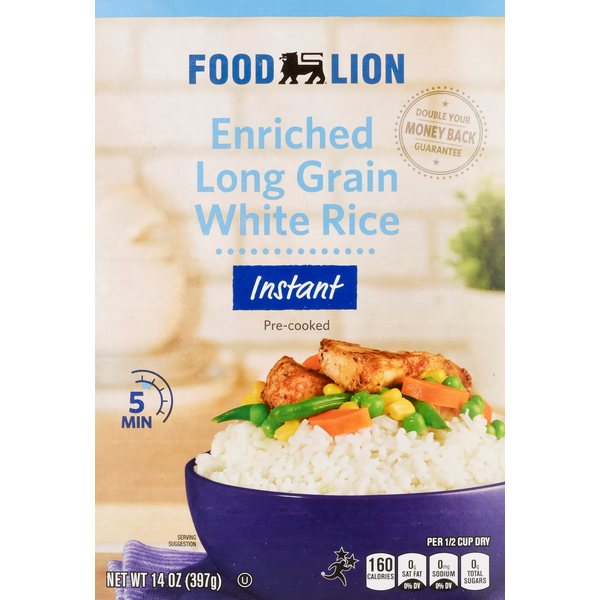 Grains, Rice & Dried Goods Food Lion White Rice, Instant, Enriched, Long Grain, Precooked hero