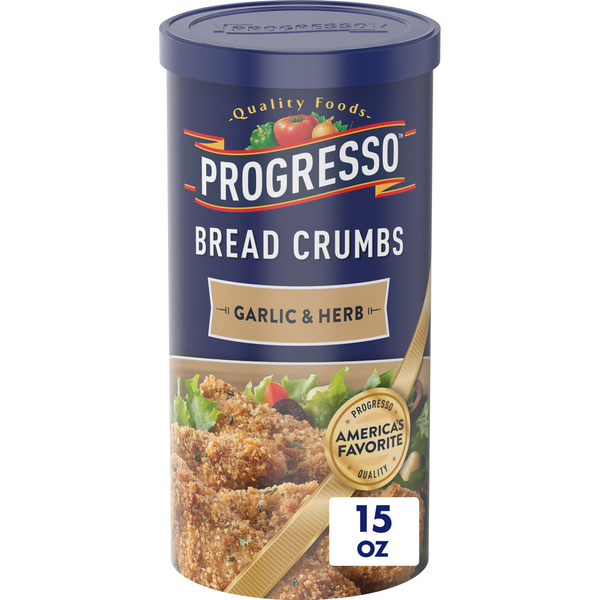 Marinades & Meat Preparation Progresso Garlic & Herb Bread Crumbs hero