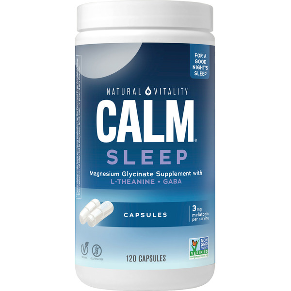 Dietary Supplements Natural Vitality CALM Sleep Magnesium Supplement Capsules hero