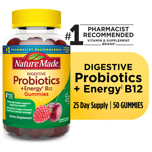 Candy & Chocolate Nature Made Digestive Probiotics and Energy B12 Gummies hero