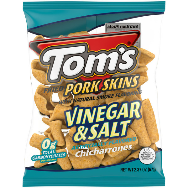 Chips & Pretzels Tom's Vinegar and Salt Fried Pork Skins hero