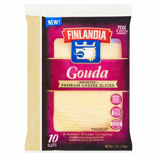 Packaged Cheese Finlandia Gouda Imported Premium Cheese Slices hero