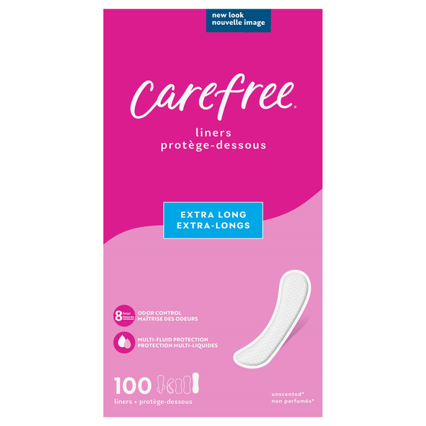 Feminine Care Carefree Liners, Extra Long, Unscented hero