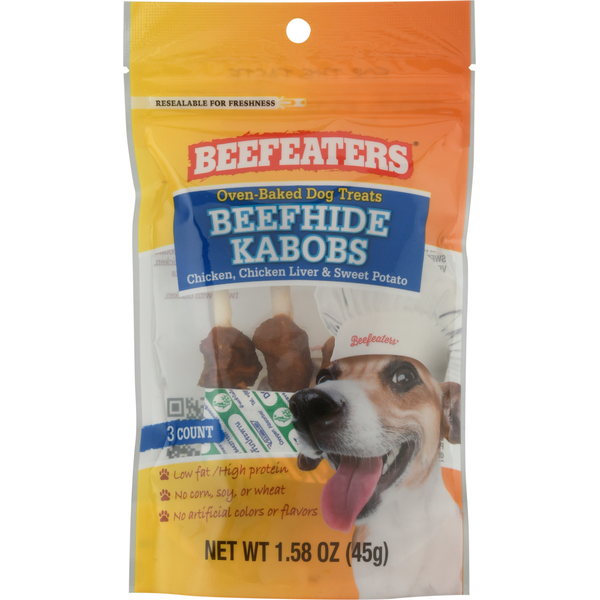 Packaged Meat Beefeaters Dog Treats, Beefhide Kabobs hero