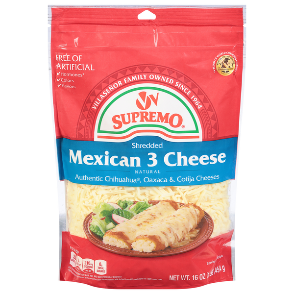 V&V Supremo Cheese, Shredded, Mexican 3 hero