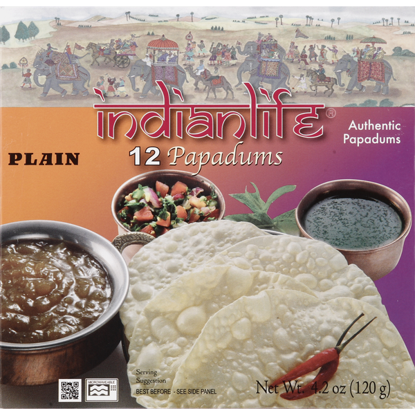 Indian Foods Indianlife Papadums, Plain hero