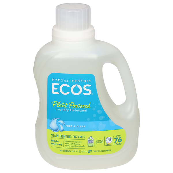 Laundry Ecos Laundry Detergent, Free & Clear, Plant Powered hero