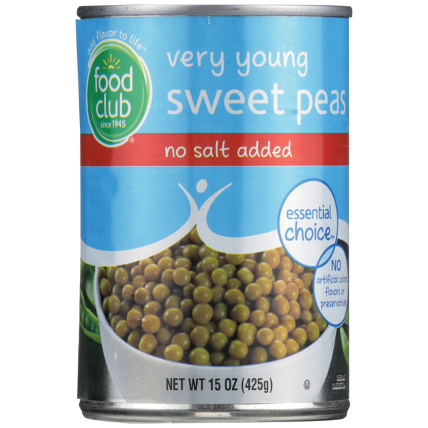 Canned & Jarred Vegetables Food Club Very Young Sweet Peas hero