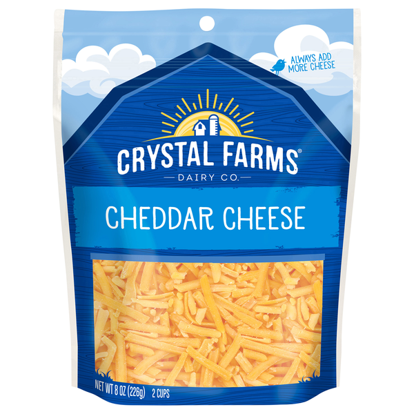 Packaged Cheese Crystal Farms Shredded Cheddar Cheese hero