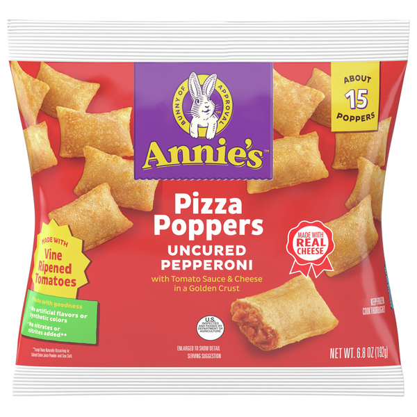 Frozen Meals Annie's Pizza Poppers, Uncured Pepperoni hero