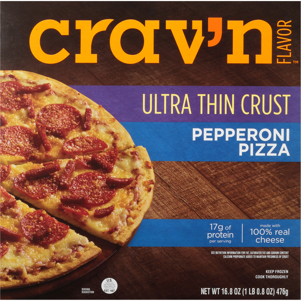 Frozen Pizza Crav'n Flavor Pizza, Pepperoni, Ultra Thin Crust hero