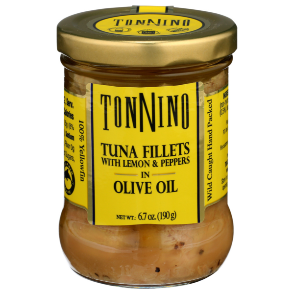 Canned Meat & Seafood Tonnino Tuna Fillets with Lemon & Pepper in Olive Oil hero