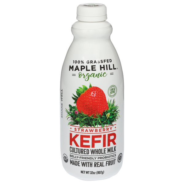 Yogurt Maple Hill Creamery Kefir, Strawberry, Whole Milk hero