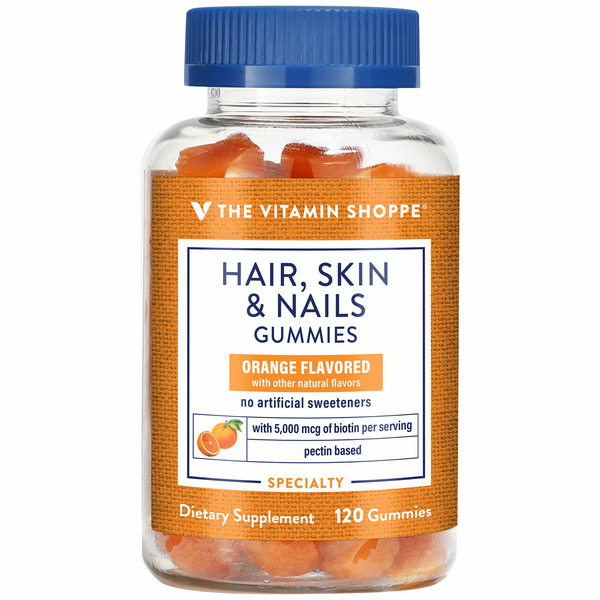 Hair, Skin & Nail Supplements The Vitamin Shoppe Orange Hair, Skin & Nails Gummies hero