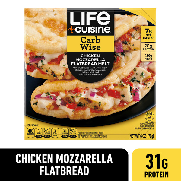 Frozen Meals Life Cuisine Lean Cuisine Chicken Mozzarella Flatbread Melt hero