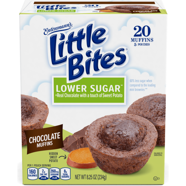 Candy & Chocolate Entenmann's Little Bites, 5 packs, Lower Sugar Chocolate Mini Muffins hero