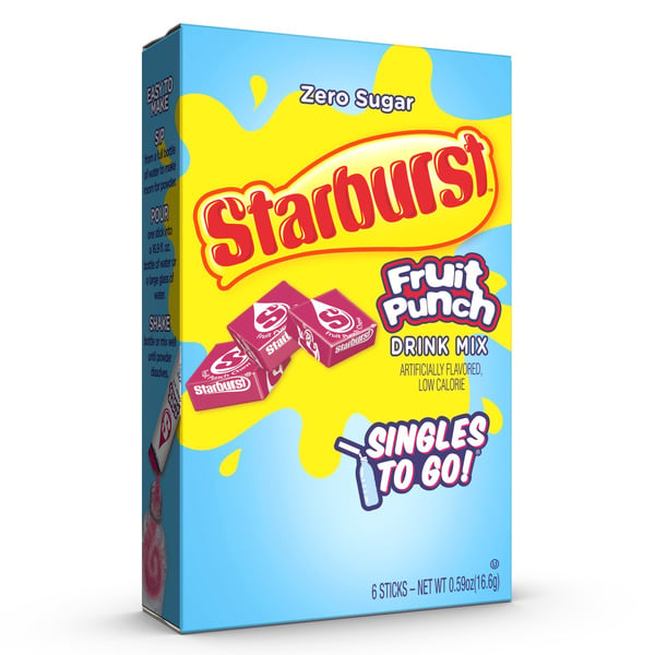 Starburst Singles To Go Fruit Punch Drink Mix, Low Calorie hero