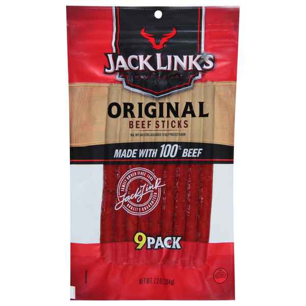 Popcorn & Jerky Jack Link's Beef Sticks, Original, 9 Pack hero