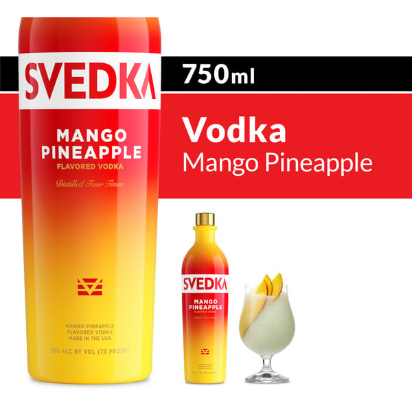 Spirits SVEDKA Mango Pineapple Flavored Vodka Bottle hero