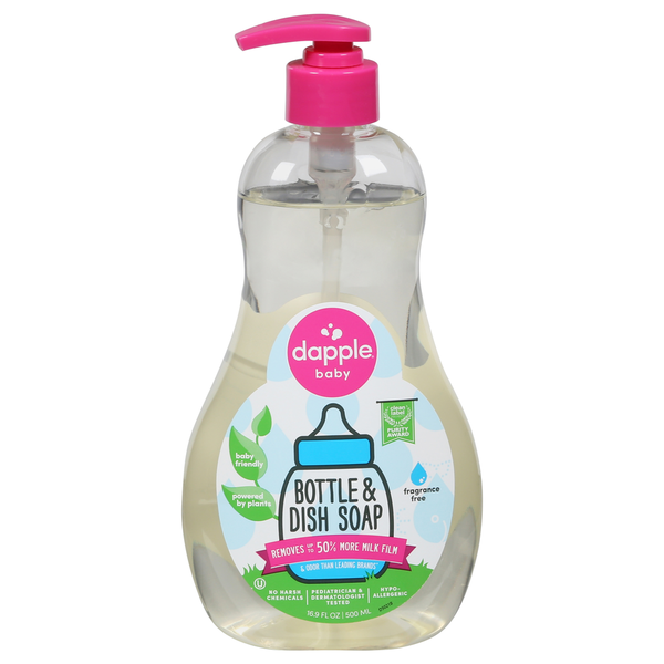 Dish Detergents Dapple Bottle & Dish Spray, Fragrance Free, Baby hero