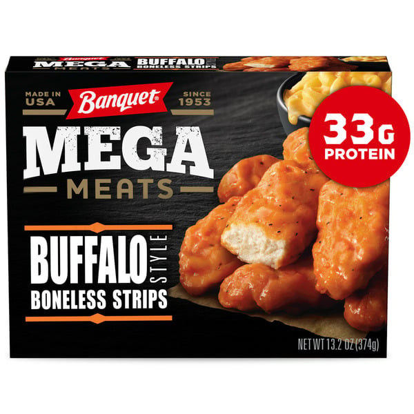 Frozen Meals Banquet Mega Meats Frozen Buffalo Style Boneless Strips hero