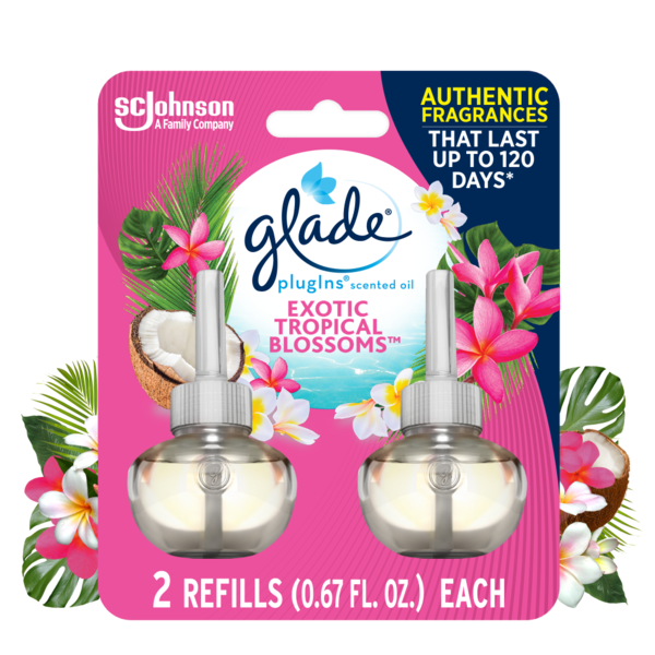 Air Fresheners & Candles Glade® PlugIns Scented Oil Air Freshener Refills, Exotic Tropical Blossoms hero