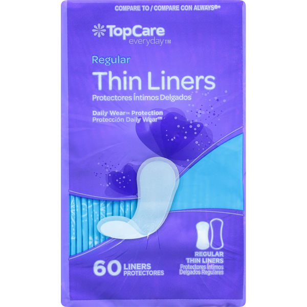 Feminine Care TopCare Liners, Thin, Regular hero