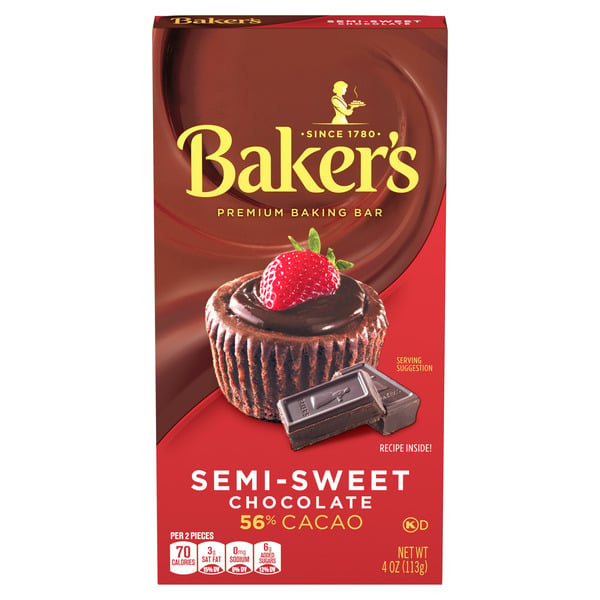 Baking Ingredients Baker's Semi-Sweet Chocolate Premium Baking Bar with 56% Cacao hero