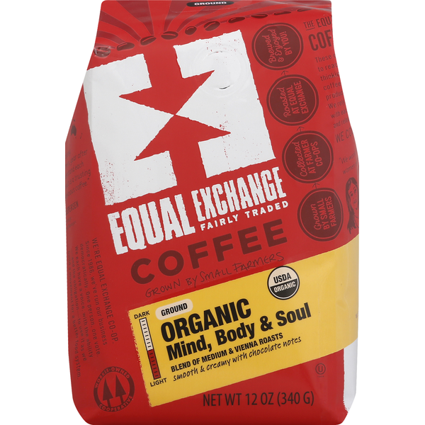 Coffee Equal Exchange Coffee, Organic, Ground, Mind, Body & Soul hero