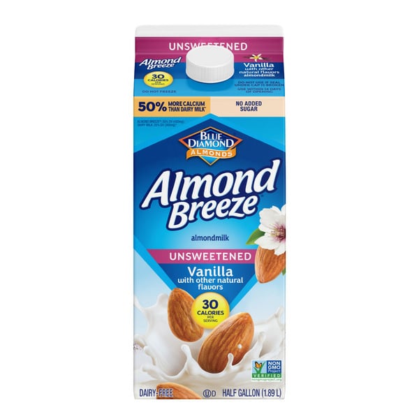 Dairy Free Beverages Almond Breeze Unsweetened Vanilla Almondmilk hero