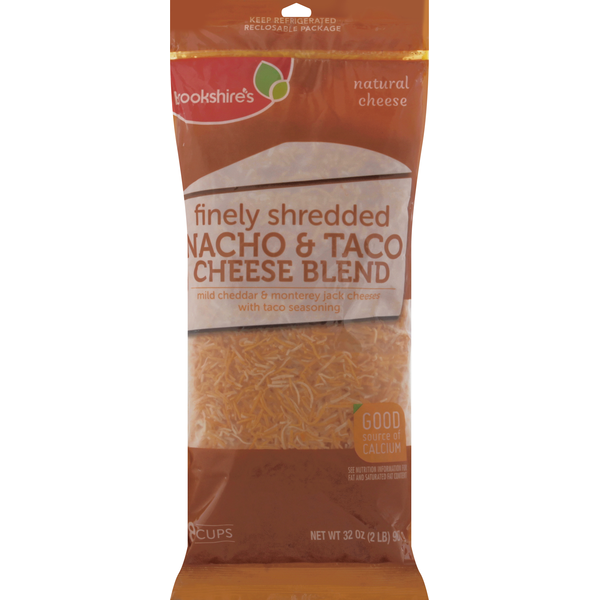 Packaged Cheese Brookshire's Shredded Cheese, Nacho & Taco Blend, Finely hero