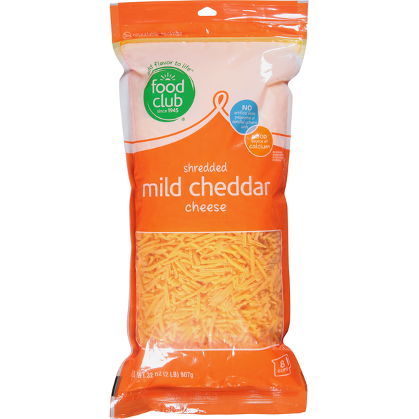 Packaged Cheese Food Club Shredded Cheese, Mild Cheddar hero