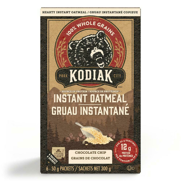 Hot Cereal & Pancake Mixes Kodiak Chocolate Chip Instant Oatmeal Packets hero