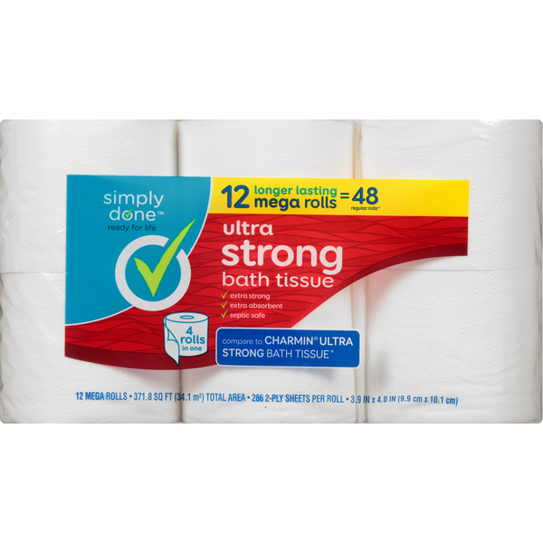 Paper Goods Simply Done Bath Tissue, Mega Roll, Ultra Strong, 2-Ply hero