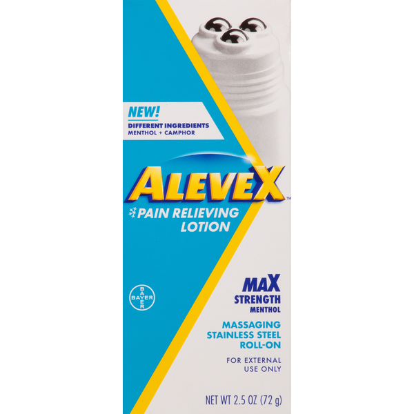 AleveX Pain Relieving Lotion, Max Strength, Menthol hero