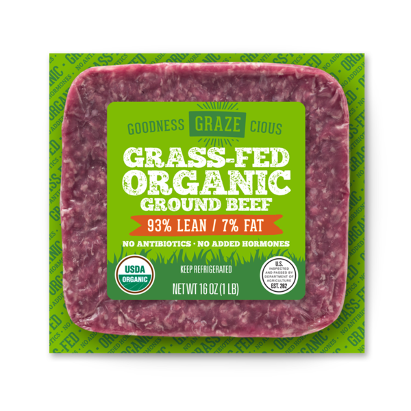 Meat Counter Goodness Grazecious 93% Lean / 7% Fat, Grass-Fed Organic, Ground Beef hero