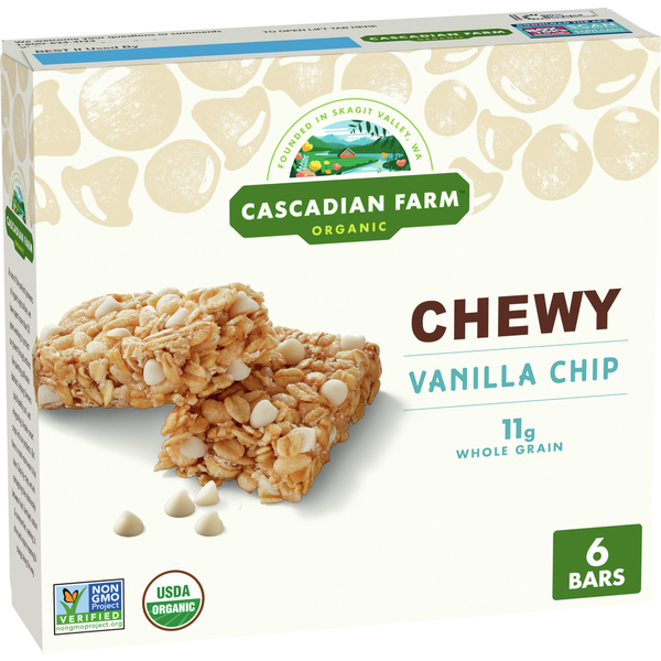 Energy & Granola Bars Cascadian Farm Organic Vanilla Chip Chewy Granola Bars hero