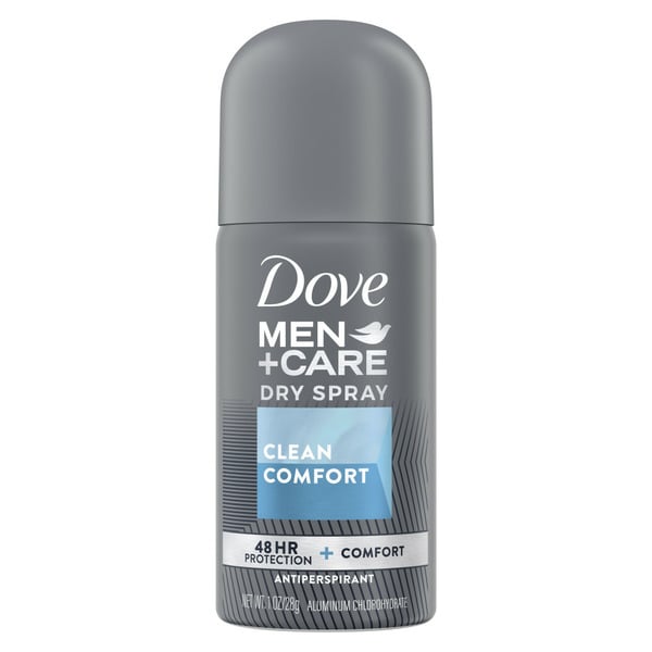 Dove Men+Care Dry Spray Antiperspirant Deodorant Clean Comfort hero