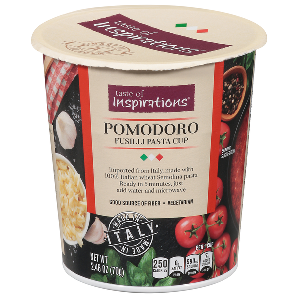 Instant Foods Taste of Inspirations Fusilli Pasta Cup, Pomodoro hero