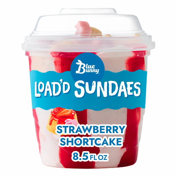 Ice Cream, Novelties & Ice Blue Bunny Load'd Sundaes Strawberry Shortcake Cup hero