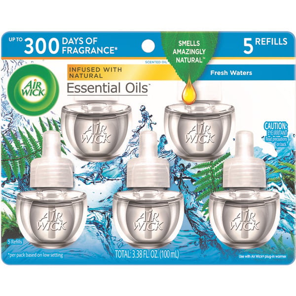 Air Fresheners & Candles Air Wick® Scented Oil Refill, 5ct, Fresh Waters, Air Freshener, Essential Oils hero