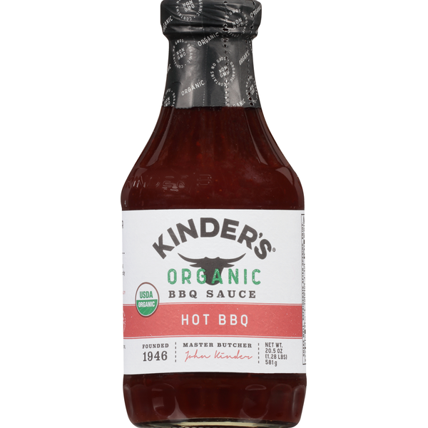 Marinades & Meat Preparation Kinder's BBQ Sauce, Organic, Hot BBQ hero