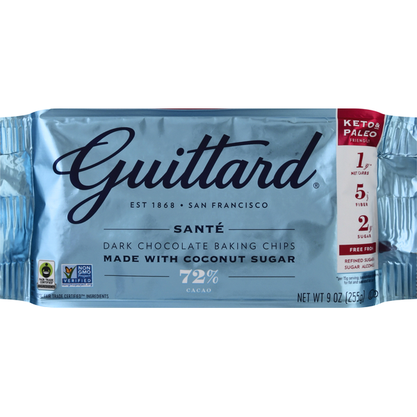 Chips & Pretzels Guittard Baking Chips, Dark Chocolate, 72% Cacao hero