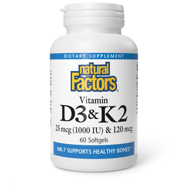 Vitamins & Minerals Natural Factors Vitamin D3 & K2 hero