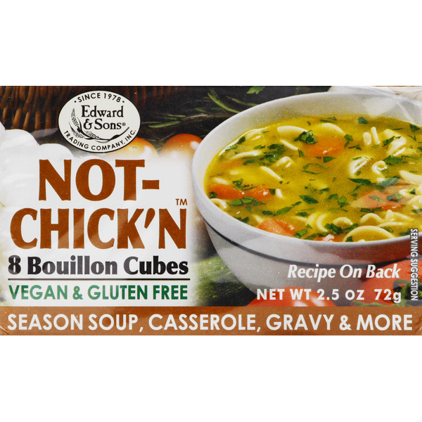 Soup, Broth & Bouillon Edward & Sons Bouillon Cubes, Not-Chick'n hero