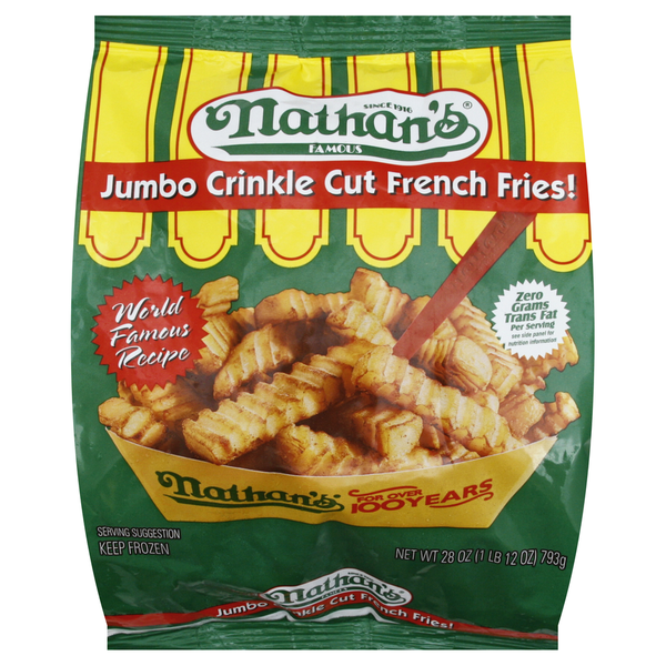 Frozen French Fries & Potatoes Nathan’s Famous French Fries, Crinkle Cut, Jumbo hero