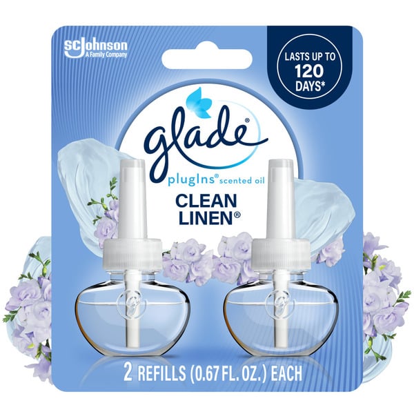 Air Fresheners & Candles Glade PlugIns Scented Oil Refills, Air Freshener, Clean Linen hero