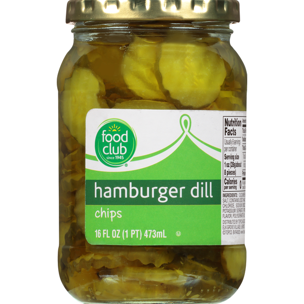 Pickled Goods & Olives Food Club Pickles, Hamburger Dill, Chips hero