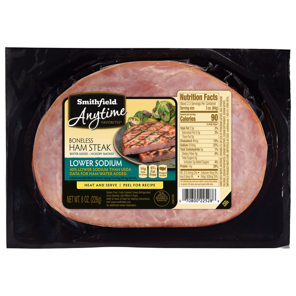 Smithfield Ham Steak, Lower Sodium, Boneless Same-Day Delivery or ...