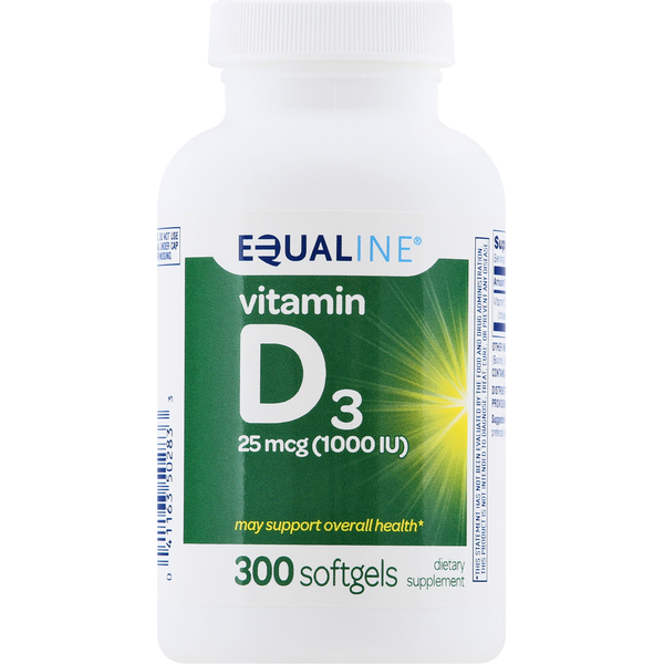 Vitamins & Supplements Equaline Vitamin D3, 25 mcg, Softgels hero